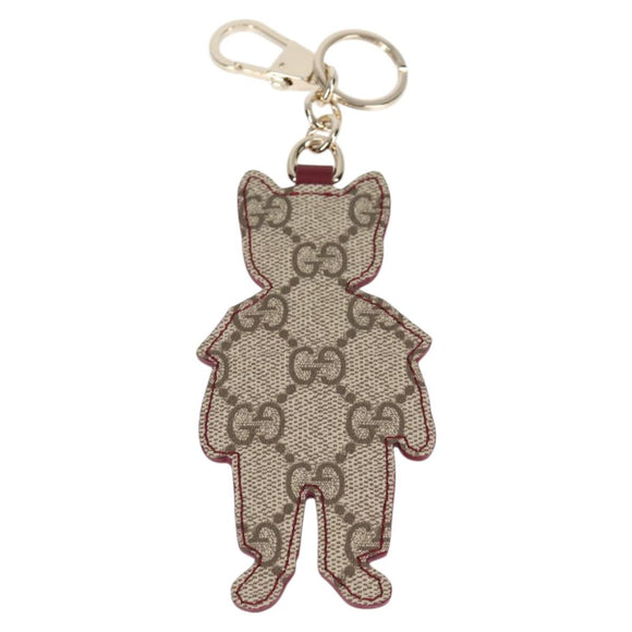 GUCCI GG Supreme Yuko Higuchi Key Holder PVC Beige Auth 127738M