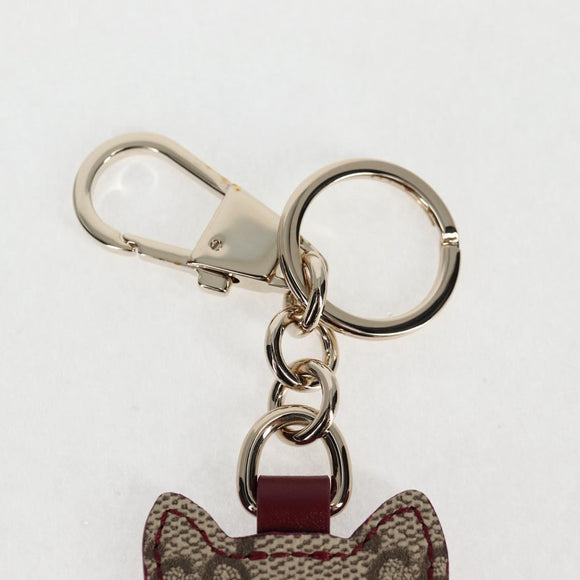 GUCCI GG Supreme Yuko Higuchi Key Holder PVC Beige Auth 127738M