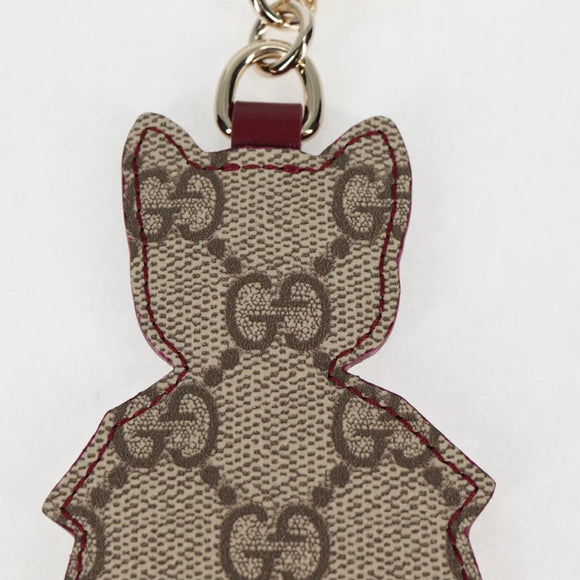 GUCCI GG Supreme Yuko Higuchi Key Holder PVC Beige Auth 127738M