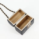 CHANEL Matelasse Chain Shoulder Bag Lamb Skin Black Gold CC Auth 127743SM-9