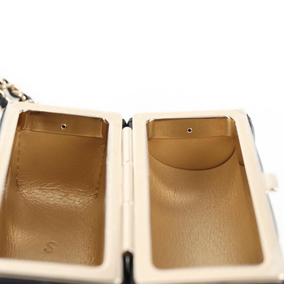 CHANEL Matelasse Chain Shoulder Bag Lamb Skin Black Gold CC Auth 127743SM