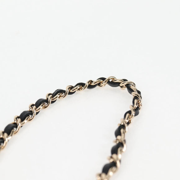 CHANEL Matelasse Chain Shoulder Bag Lamb Skin Black Gold CC Auth 127743SM