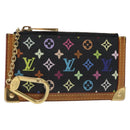 LOUIS VUITTON Multicolor Pochette Cles Coin Purse Black M13664 LV Auth 127749-1