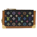 LOUIS VUITTON Multicolor Pochette Cles Coin Purse Black M13664 LV Auth 127749-13