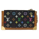 LOUIS VUITTON Multicolor Pochette Cles Coin Purse Black M13664 LV Auth 127749-2
