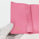 CHANEL Matelasse Compact Wallet Lamb Skin Pink Gold CC Auth 127761M-21