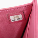 CHANEL Matelasse Compact Wallet Lamb Skin Pink Gold CC Auth 127761M-10