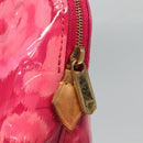 LOUIS VUITTON Vernis Ikat Flower Pochette Cosmetic Pink M90045 LV Auth 127772-8