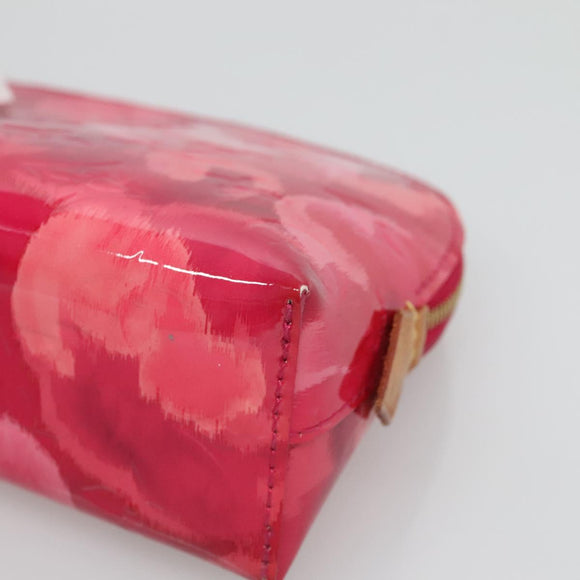 LOUIS VUITTON Vernis Ikat Flower Pochette Cosmetic Pink M90045 LV Auth 127772