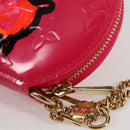 LOUIS VUITTON Vernis Rose Porte Monnaie Chapeau Coin Purse M93690 Auth 127793V-16