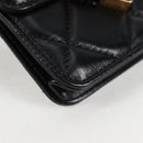 CHANEL Matelasse Chain Pouch Shoulder Bag Lamb Skin Black Gold CC Auth 127795M-10