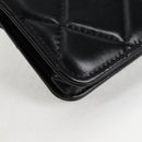 CHANEL Matelasse Chain Pouch Shoulder Bag Lamb Skin Black Gold CC Auth 127795M-12