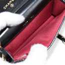 CHANEL Matelasse Chain Pouch Shoulder Bag Lamb Skin Black Gold CC Auth 127795M-17