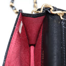 CHANEL Matelasse Chain Pouch Shoulder Bag Lamb Skin Black Gold CC Auth 127795M-19