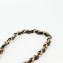 CHANEL Matelasse Chain Pouch Shoulder Bag Lamb Skin Black Gold CC Auth 127795M-8