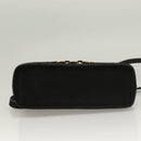 Salvatore Ferragamo Gancini Shoulder Bag Suede Black Gold Auth 127796-5