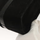 Salvatore Ferragamo Gancini Shoulder Bag Suede Black Gold Auth 127796-16