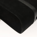 Salvatore Ferragamo Gancini Shoulder Bag Suede Black Gold Auth 127796-17