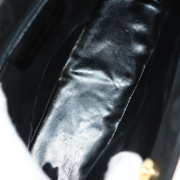 Salvatore Ferragamo Gancini Shoulder Bag Suede Black Gold Auth 127796