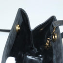 Salvatore Ferragamo Gancini Shoulder Bag Suede Black Gold Auth 127796-20