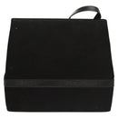 Salvatore Ferragamo Gancini Shoulder Bag Suede Black Gold Auth 127796-2