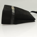 Salvatore Ferragamo Gancini Shoulder Bag Suede Black Gold Auth 127796-3
