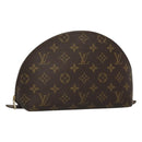 LOUIS VUITTON Monogram Trousse Demi Ronde Cosmetic Pouch M47520 LV Auth 127801-1