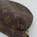 LOUIS VUITTON Monogram Trousse Demi Ronde Cosmetic Pouch M47520 LV Auth 127801-10