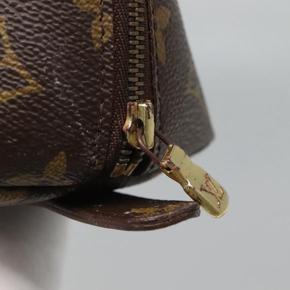 LOUIS VUITTON Monogram Trousse Demi Ronde Cosmetic Pouch M47520 LV Auth 127801