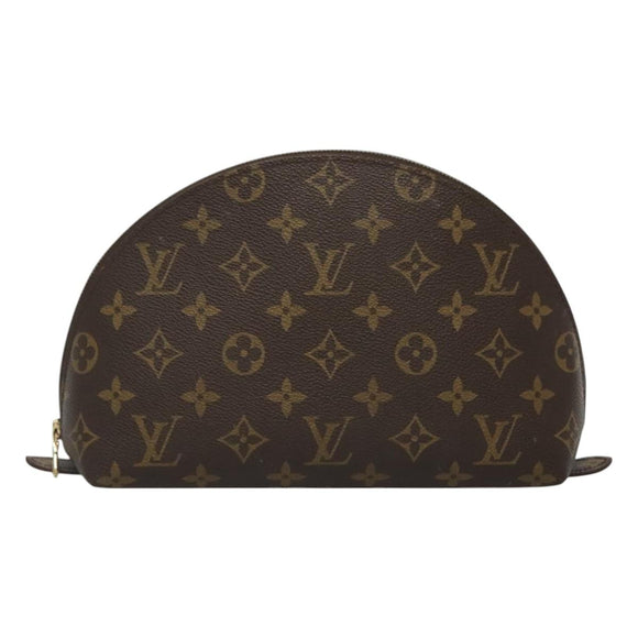 LOUIS VUITTON Monogram Trousse Demi Ronde Cosmetic Pouch M47520 LV Auth 127801