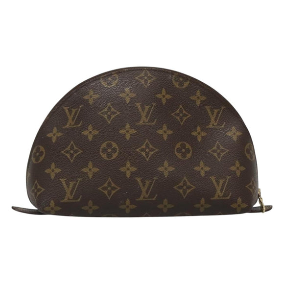 LOUIS VUITTON Monogram Trousse Demi Ronde Cosmetic Pouch M47520 LV Auth 127801