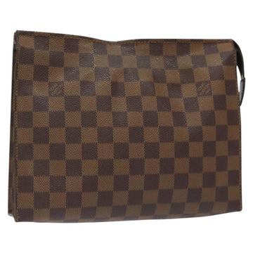 LOUIS VUITTON Damier Ebene Poche Toilette 26 Pouch N47543 LV Auth 127802