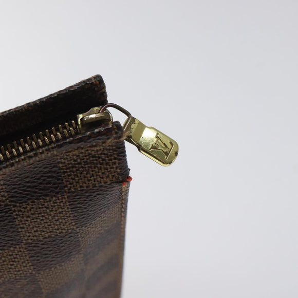 LOUIS VUITTON Damier Ebene Poche Toilette 26 Pouch N47543 LV Auth 127802
