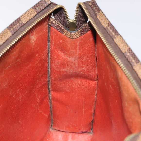 LOUIS VUITTON Damier Ebene Poche Toilette 26 Pouch N47543 LV Auth 127802