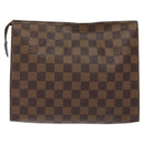LOUIS VUITTON Damier Ebene Poche Toilette 26 Pouch N47543 LV Auth 127802-2