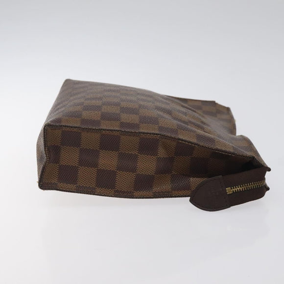 LOUIS VUITTON Damier Ebene Poche Toilette 26 Pouch N47543 LV Auth 127802