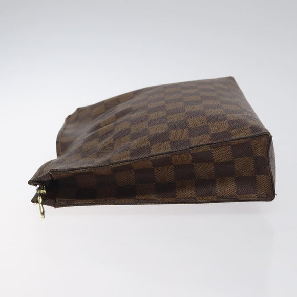 LOUIS VUITTON Damier Ebene Poche Toilette 26 Pouch N47543 LV Auth 127802