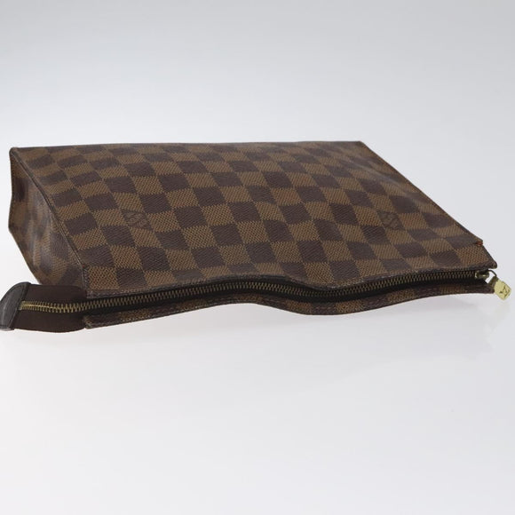 LOUIS VUITTON Damier Ebene Poche Toilette 26 Pouch N47543 LV Auth 127802