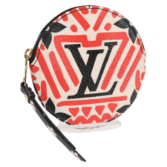 LOUIS VUITTON Monogram Crafty Round Coin Purse Red M69505 LV Auth 127809M