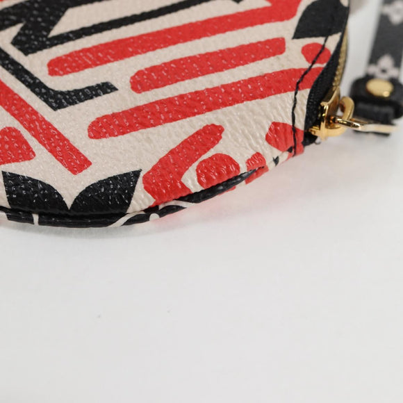 LOUIS VUITTON Monogram Crafty Round Coin Purse Red M69505 LV Auth 127809M