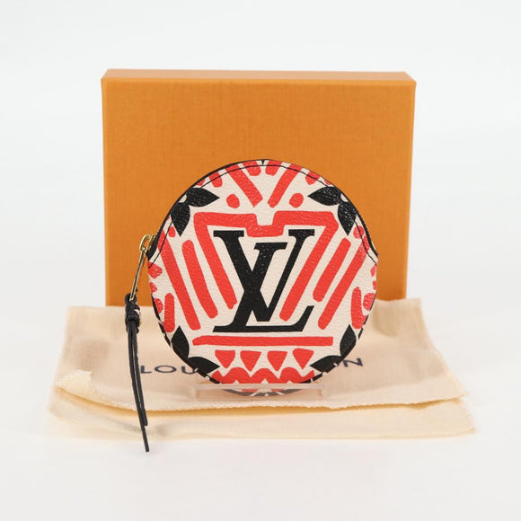 LOUIS VUITTON Monogram Crafty Round Coin Purse Red M69505 LV Auth 127809M