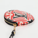 LOUIS VUITTON Monogram Crafty Round Coin Purse Red M69505 LV Auth 127809M-3