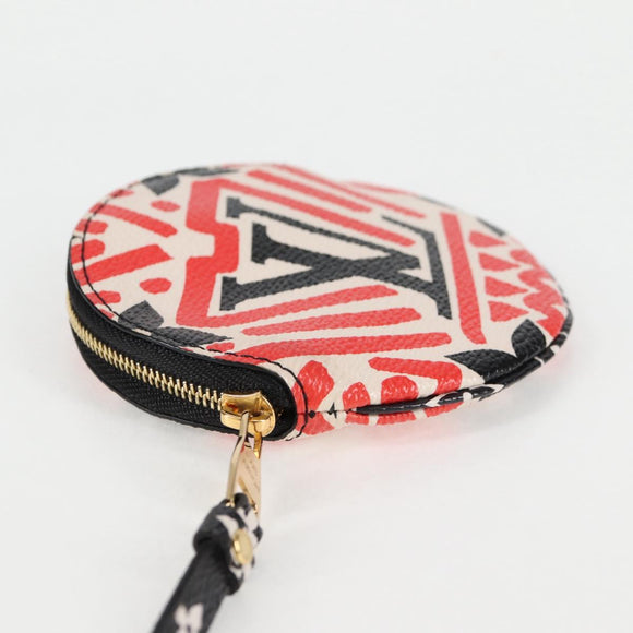 LOUIS VUITTON Monogram Crafty Round Coin Purse Red M69505 LV Auth 127809M