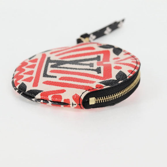 LOUIS VUITTON Monogram Crafty Round Coin Purse Red M69505 LV Auth 127809M