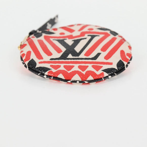 LOUIS VUITTON Monogram Crafty Round Coin Purse Red M69505 LV Auth 127809M