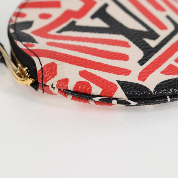 LOUIS VUITTON Monogram Crafty Round Coin Purse Red M69505 LV Auth 127809M