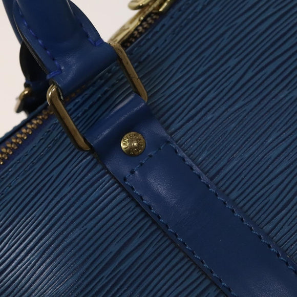 LOUIS VUITTON Epi Keepall 50 Boston Bag Blue M42965 LV Auth 127810