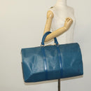 LOUIS VUITTON Epi Keepall 50 Boston Bag Blue M42965 LV Auth 127810-21