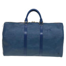 LOUIS VUITTON Epi Keepall 50 Boston Bag Blue M42965 LV Auth 127810-2
