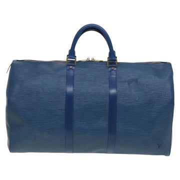 LOUIS VUITTON Epi Keepall 50 Boston Bag Blue M42965 LV Auth 127810 - 0